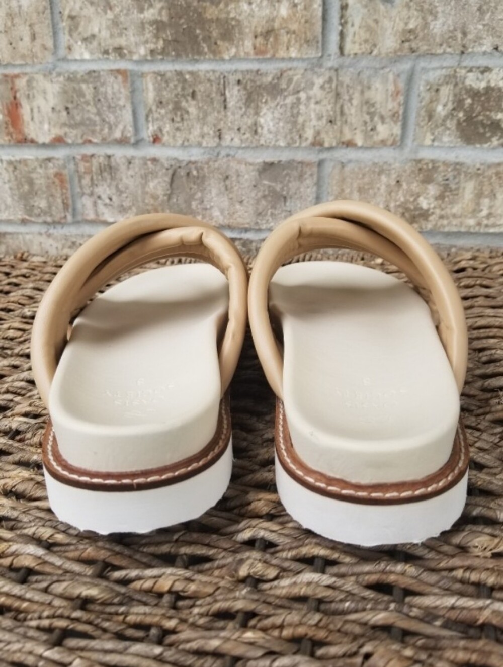 OASIS SOCIETY TAN/Grace Puffed Slide Sandals(Women 8) NEUTRAL Platform Lug *READ - Picture 7 of 10